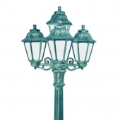 Садовые светильники высотой от 1,5 до 2,5 метров с 4 фонарями. Цвет античная медь (патина)